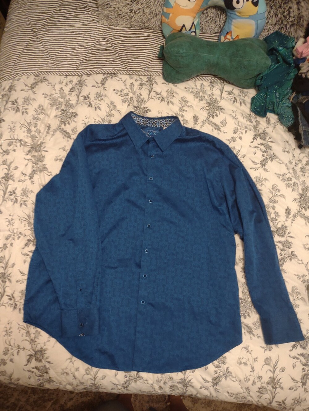 Robert Graham Men’s Deep Blue Button-Down Shirt